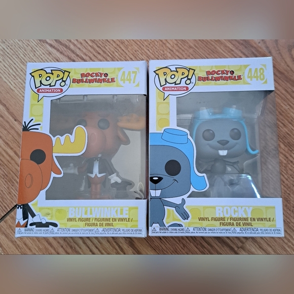 Lot Of 2 Funko Pop Rocky & Bullwinkle Vintage Cartoon Collectible Figurine - Picture 1 of 8